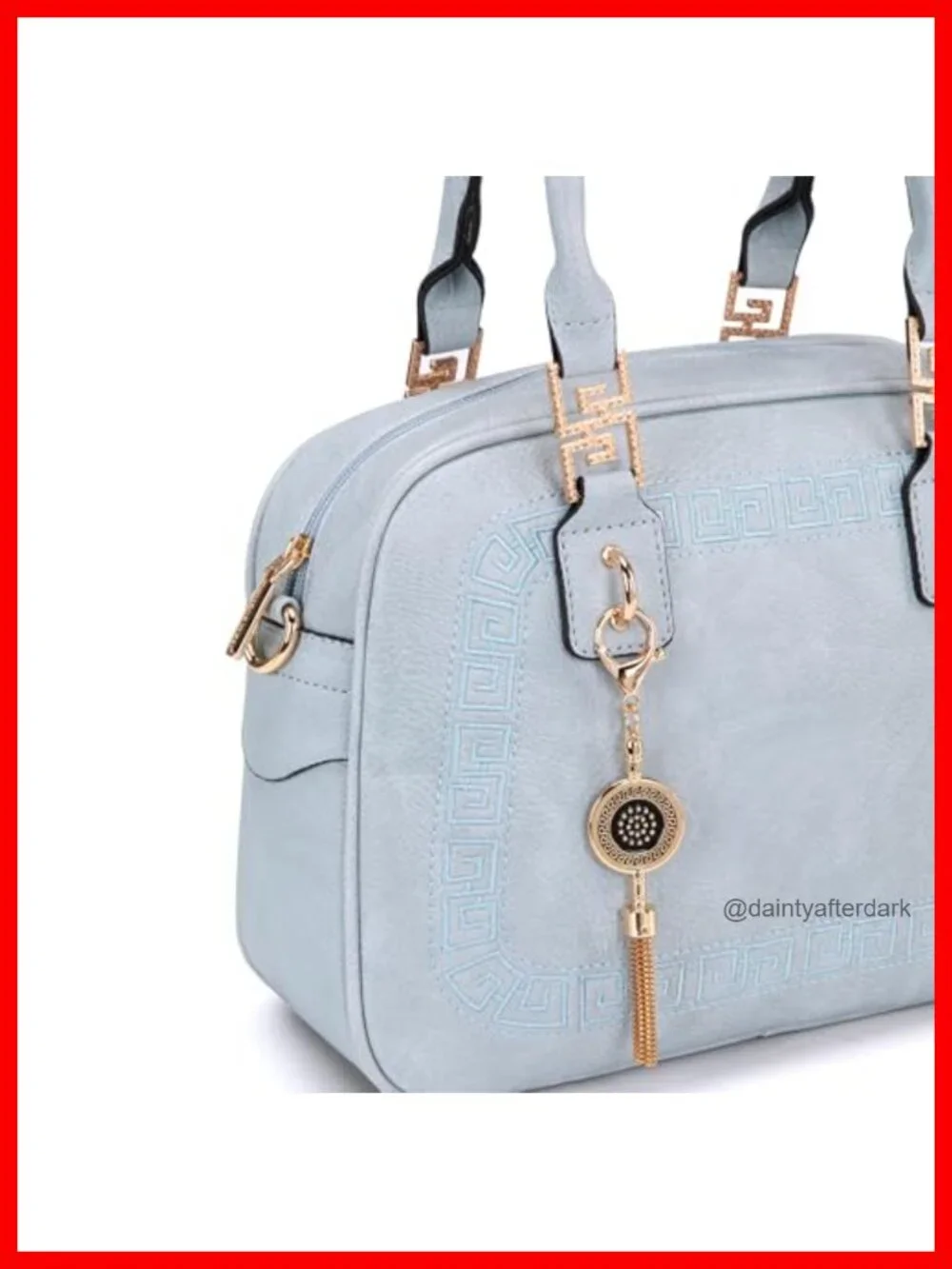 Faux Leather Satchel Handbag with Detachable Crossbody Strap